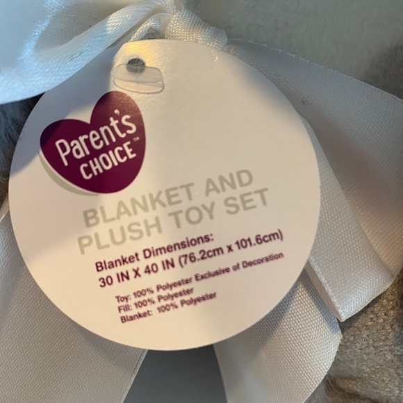 Parent's Choice Baby & Toddler White & Gray Dot Blanket & Plush Elephant Toy Set - Picture 7 of 14